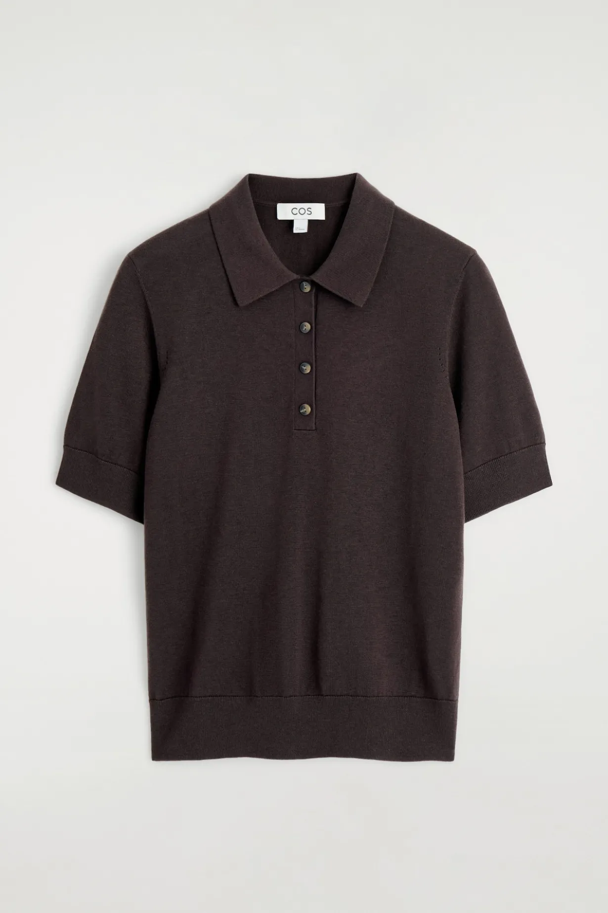 SHRUNKEN WOOL-BLEND POLO SHIRT