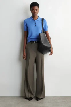 SHRUNKEN WOOL-BLEND POLO SHIRT