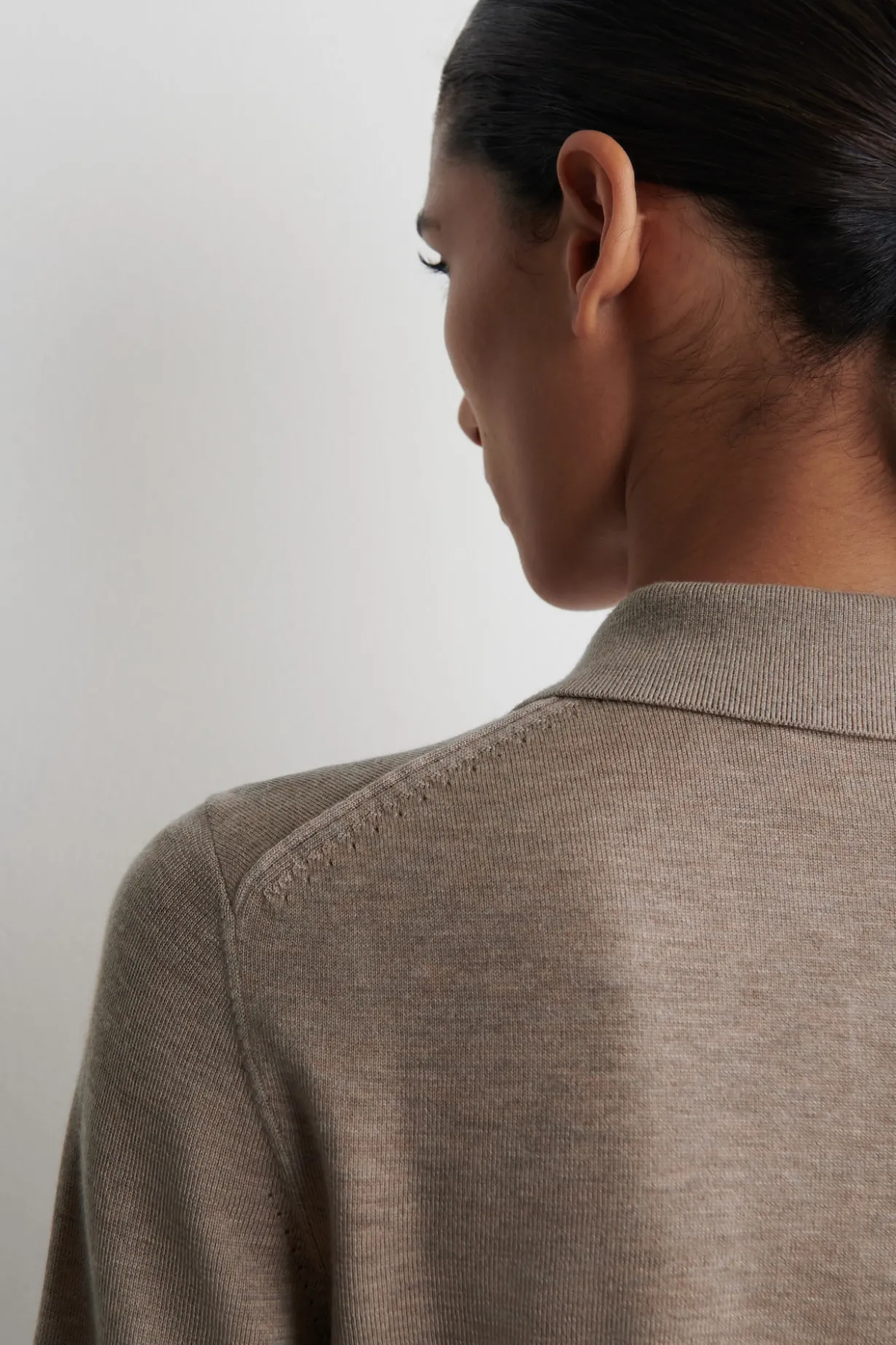 SHRUNKEN WOOL-BLEND POLO SHIRT