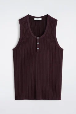 SILK-COTTON HENLEY TANK TOP