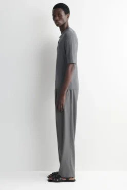 SILK-COTTON HENLEY T-SHIRT