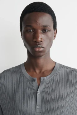 SILK-COTTON HENLEY T-SHIRT
