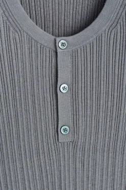SILK-COTTON HENLEY T-SHIRT
