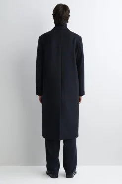 SINGLE-BREASTED WOOL LONG COAT