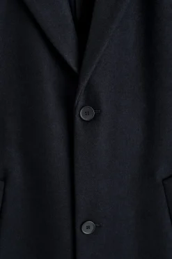 SINGLE-BREASTED WOOL LONG COAT