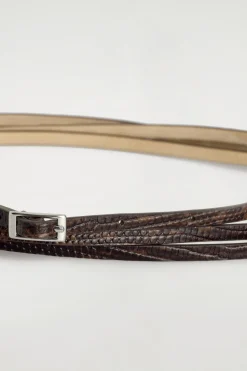 SKINNY DOUBLE-WRAP LEATHER BELT