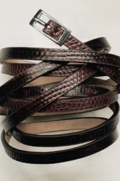 SKINNY DOUBLE-WRAP LEATHER BELT