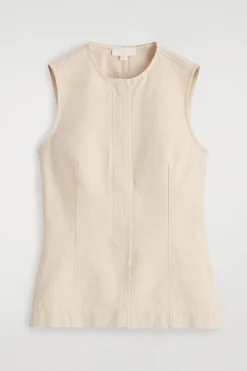 SLEEVELESS DENIM TOP