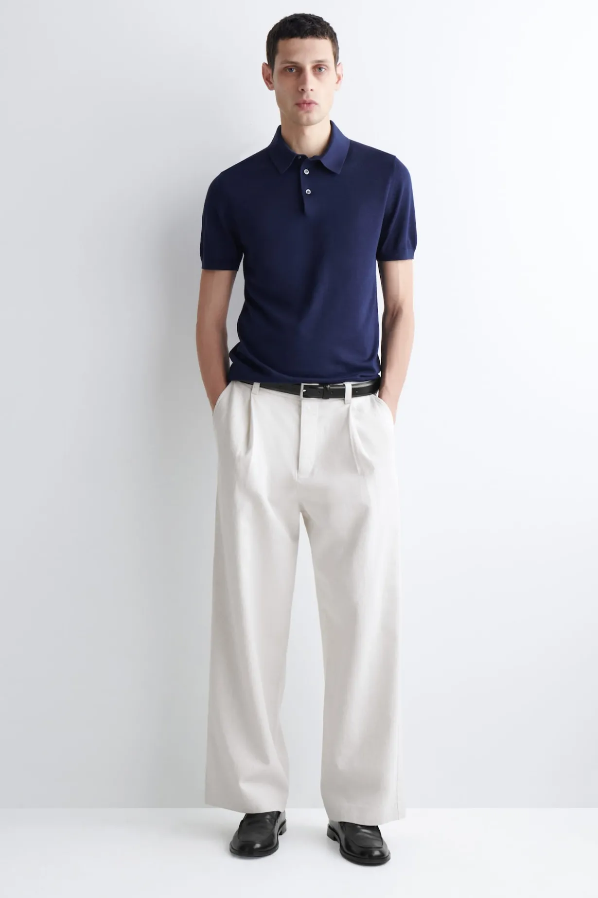 SLIM KNITTED SILK POLO SHIRT