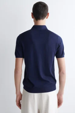 SLIM KNITTED SILK POLO SHIRT