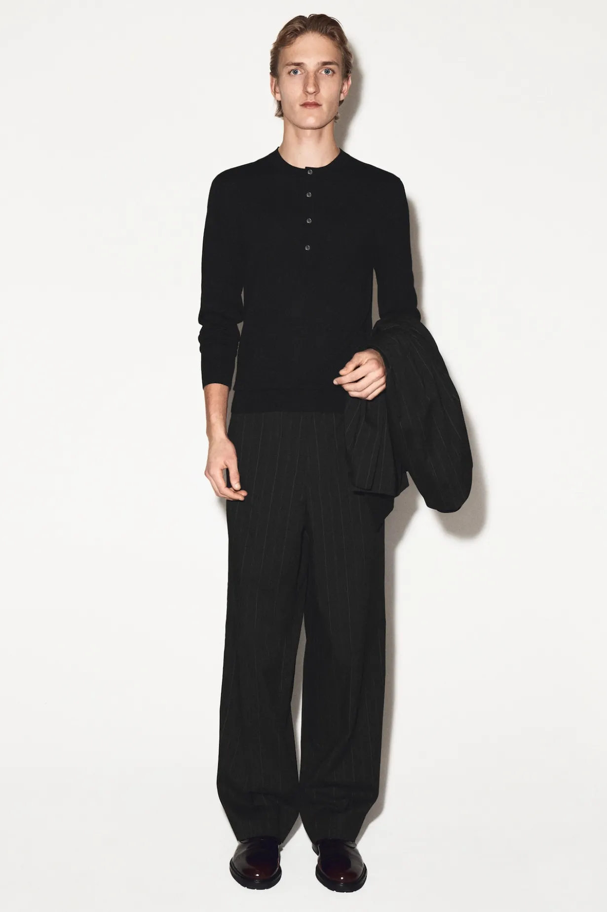 SLIM MERINO WOOL HENLEY TOP