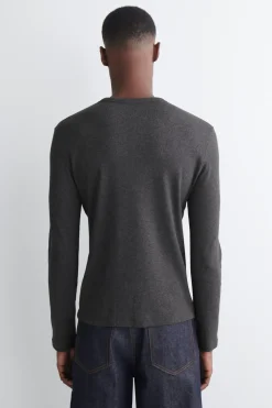 SLIM RIBBED COTTON LONG-SLEEVED T-SHIRT