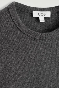 SLIM RIBBED COTTON LONG-SLEEVED T-SHIRT