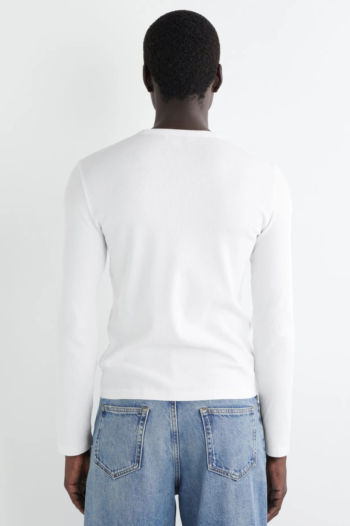 SLIM RIBBED COTTON LONG-SLEEVED T-SHIRT