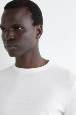 SLIM RIBBED COTTON LONG-SLEEVED T-SHIRT