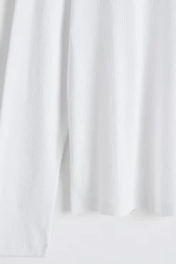SLIM RIBBED COTTON LONG-SLEEVED T-SHIRT