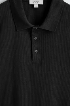 SLIM RIBBED COTTON POLO SHIRT