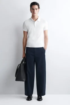 SLIM RIBBED COTTON POLO SHIRT