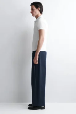 SLIM RIBBED COTTON POLO SHIRT