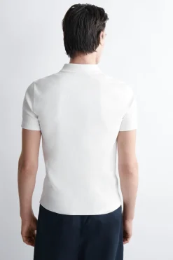 SLIM RIBBED COTTON POLO SHIRT