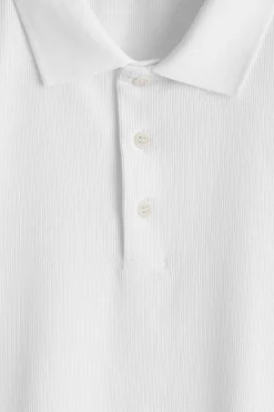 SLIM RIBBED COTTON POLO SHIRT