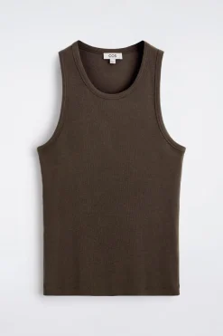 SLIM RIBBED COTTON TANK TOP