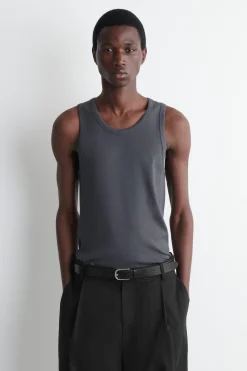 SLIM RIBBED COTTON TANK TOP