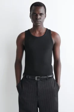 SLIM RIBBED COTTON TANK TOP