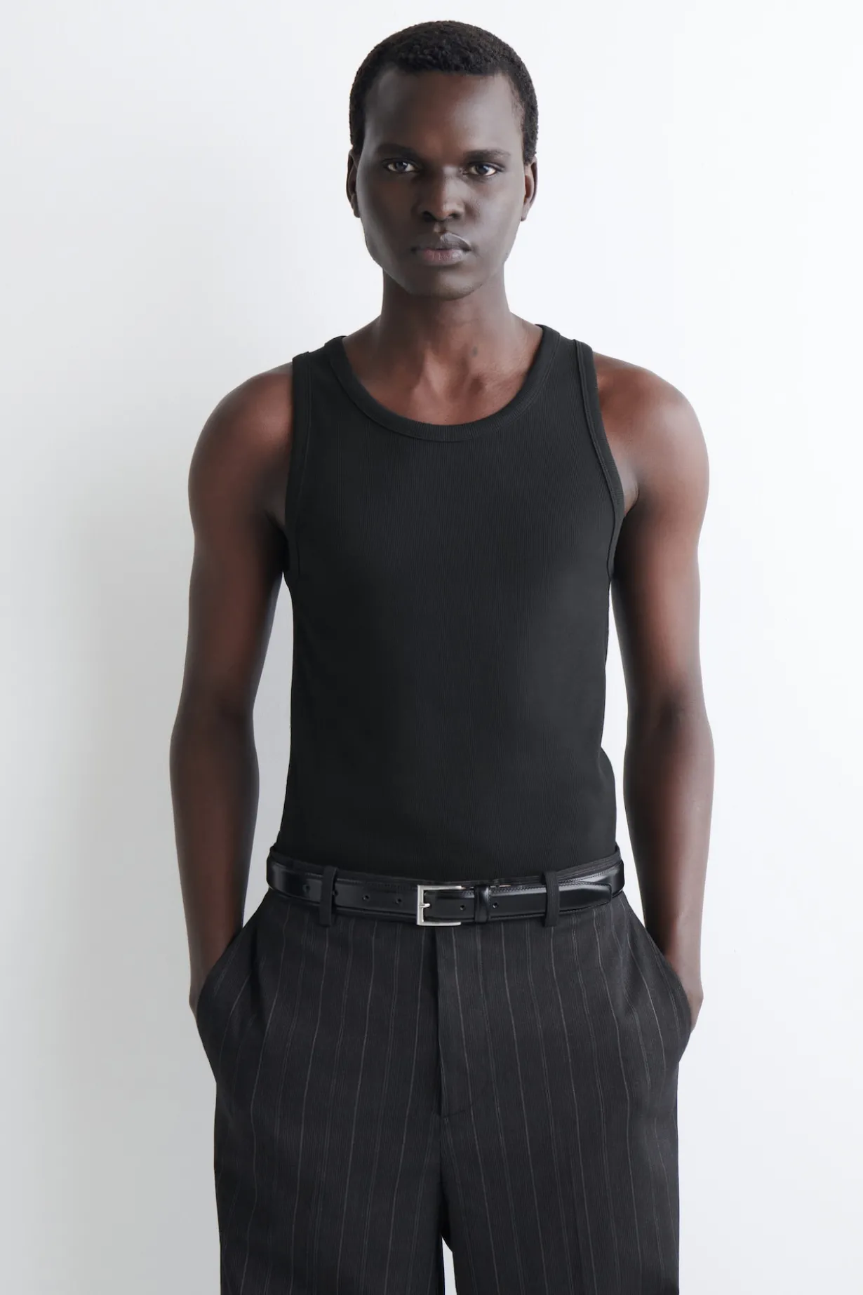 SLIM RIBBED COTTON TANK TOP