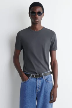 SLIM RIBBED COTTON T-SHIRT