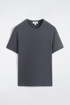 SLIM RIBBED COTTON T-SHIRT