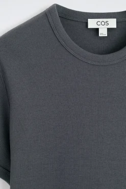 SLIM RIBBED COTTON T-SHIRT