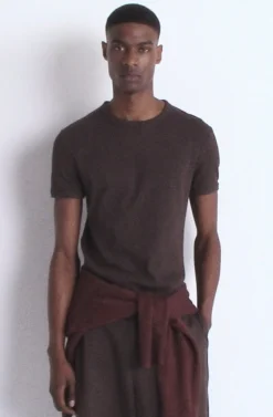 SLIM RIBBED COTTON T-SHIRT