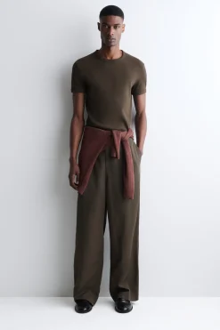 SLIM RIBBED COTTON T-SHIRT