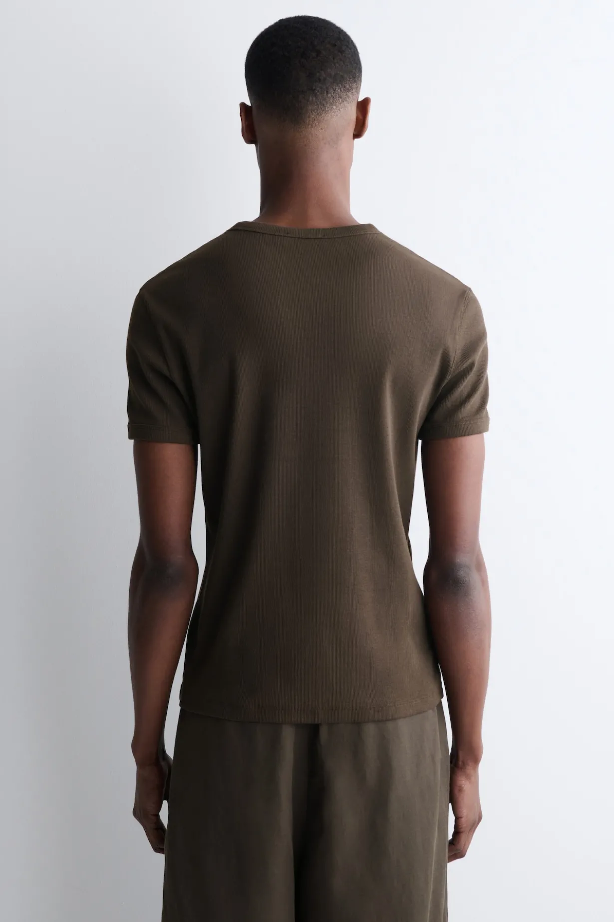 SLIM RIBBED COTTON T-SHIRT
