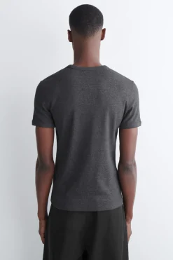SLIM RIBBED COTTON T-SHIRT