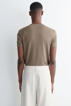 SLIM RIBBED COTTON T-SHIRT
