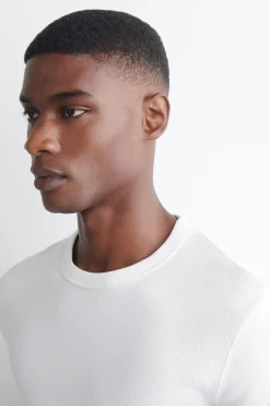 SLIM RIBBED COTTON T-SHIRT