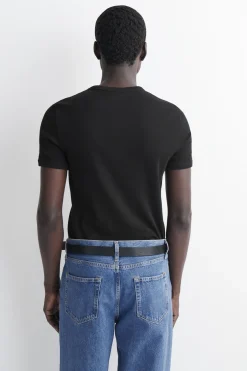 SLIM RIBBED COTTON T-SHIRT