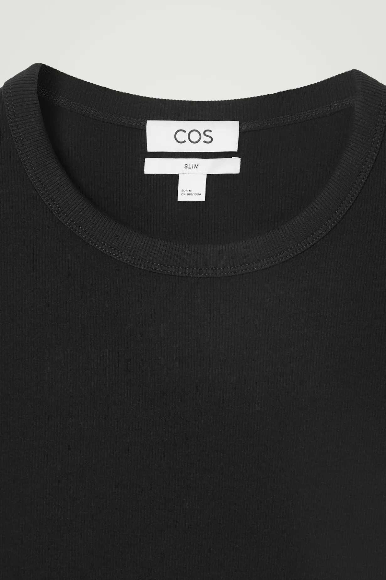 SLIM RIBBED COTTON T-SHIRT
