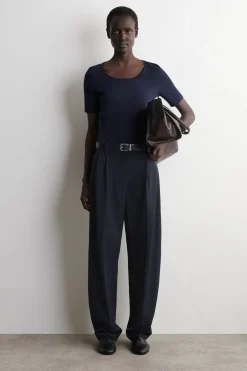 SLIM SCOOP-NECK COTTON T-SHIRT