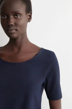 SLIM SCOOP-NECK COTTON T-SHIRT