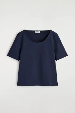 SLIM SCOOP-NECK COTTON T-SHIRT