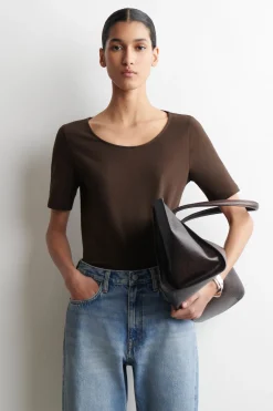 SLIM SCOOP-NECK COTTON T-SHIRT