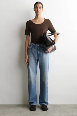 SLIM SCOOP-NECK COTTON T-SHIRT
