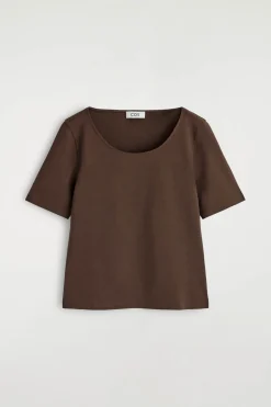 SLIM SCOOP-NECK COTTON T-SHIRT