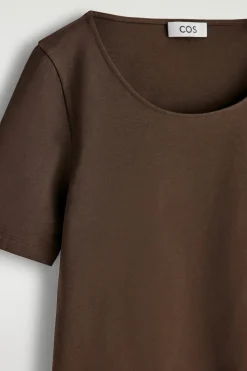 SLIM SCOOP-NECK COTTON T-SHIRT
