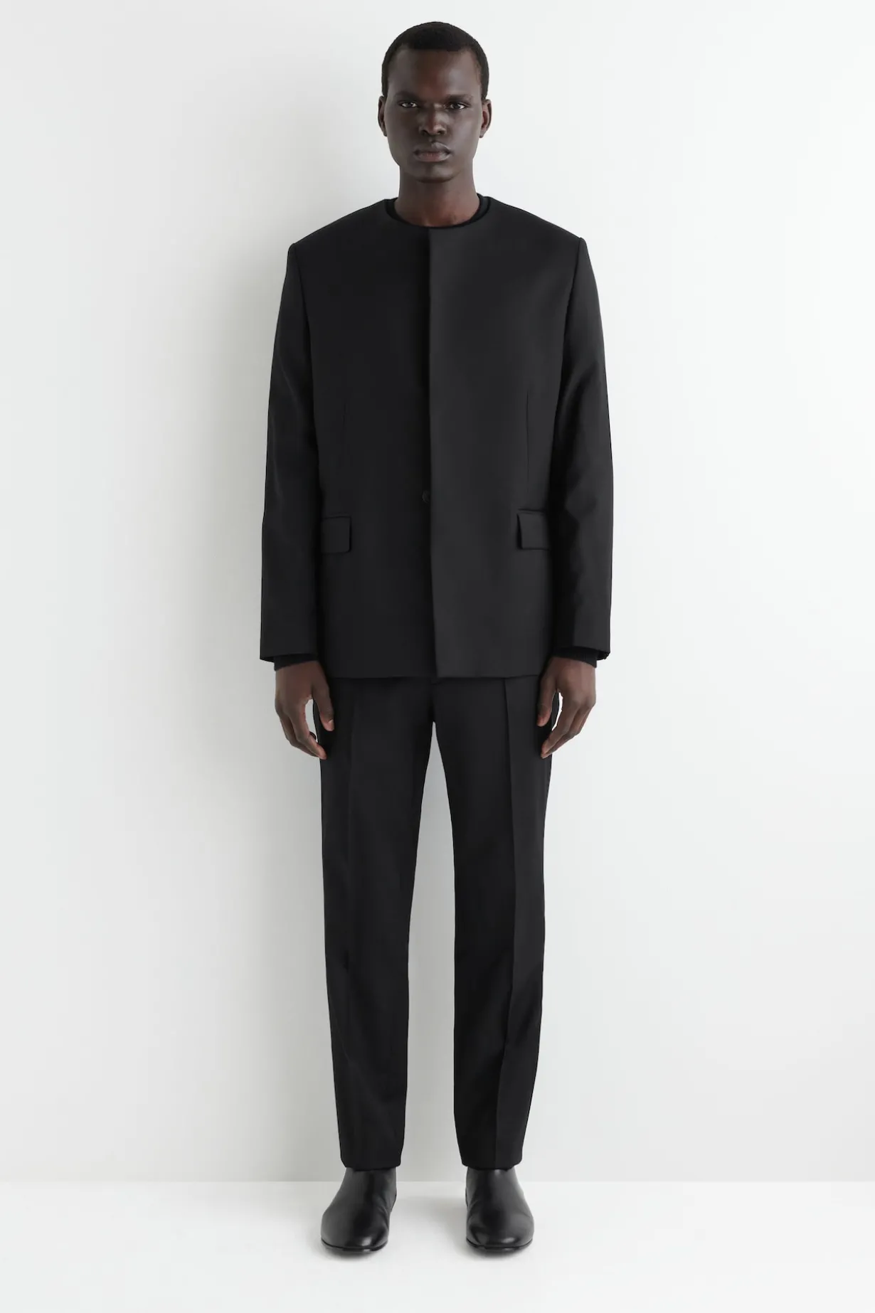 SLIM WOOL TAPERED PANTS