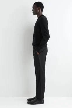 SLIM WOOL TAPERED PANTS