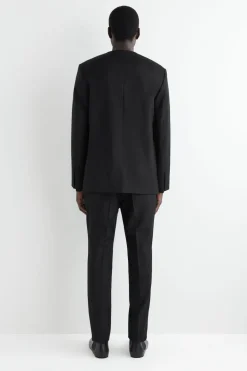 SLIM WOOL TAPERED PANTS